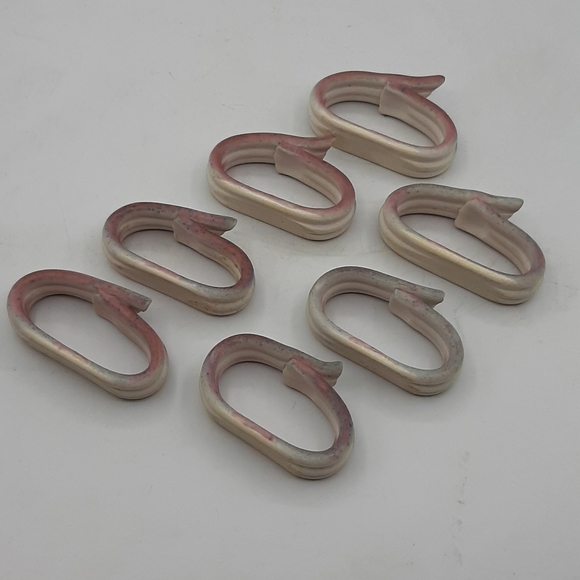 Set of 7 Ceramic Napkin Rings Handmade Abstract Lily Tableware Home Decor - Picture 4 of 5